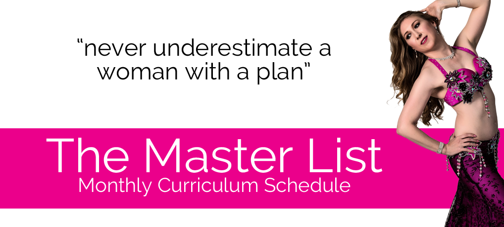 The Master List Monthly Curriculum Schedule Advanced Classes Ahlam Academy