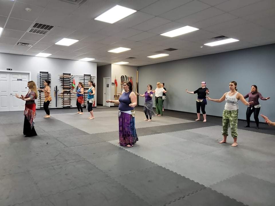 Anna teaching belly dance classes at Oriental Phoenix Arts in Houston, Cypress, Katy, Texas
