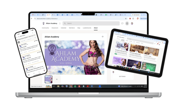 Image of Anna's Ahlam Academy Skool course for Introduction to Belly Dance online course exclusively on Skool. Join Intro to Belly Dance course now.